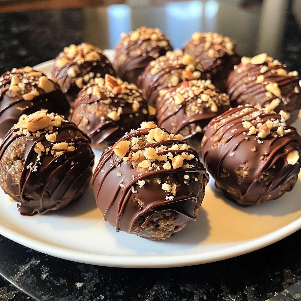 Protein Balls with Chocolate Drizzle