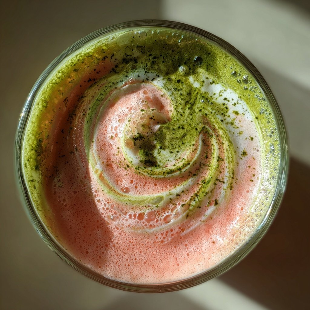Strawberry Matcha Latte Iced