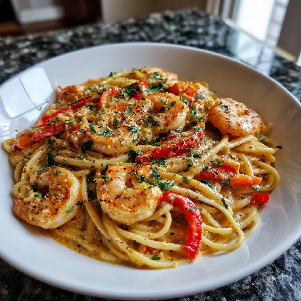 Creamy Cajun Shrimp Pasta