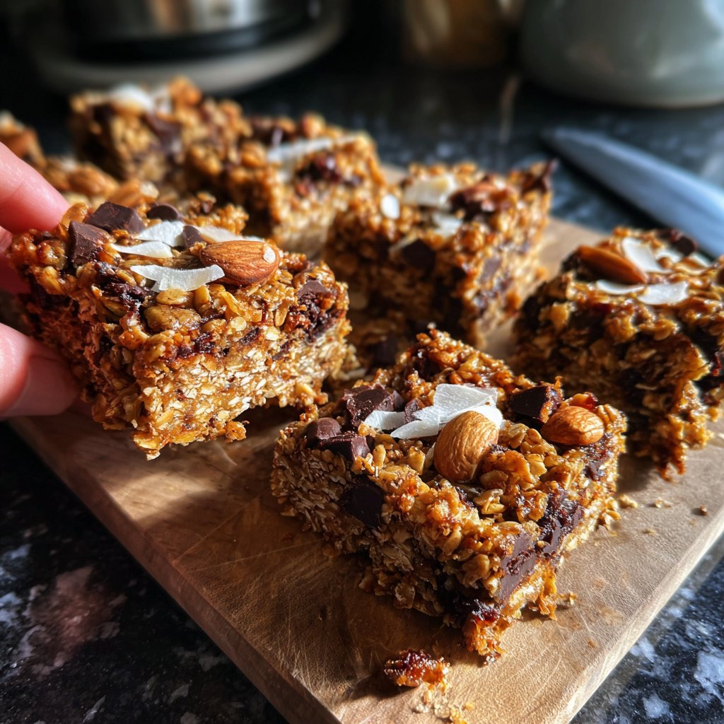Chocolate Almond Coconut Energy Squares